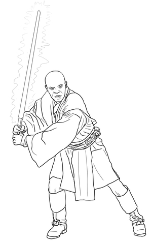 Mace Windu Coloring Page